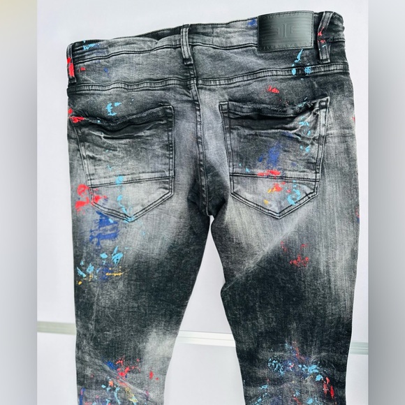 Jordan Craig Stressed Denim Jeans | Blck/Striped | Size 30/32 - Picture 3 of 6